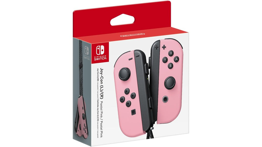 Joy-Con i pastel pink og pastel gul